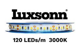 25 W/m LED juosta LUXSONN, SAMSUNG diodai 2835, DC12, 120 LED/m, 3000K, CRI90