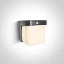 12W LED paviršinis fasado šviestuvas, antracito sp., 3000K, su judesio davikliu
