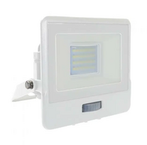20W LED prožektorius V-TAC, baltu korpusu, 6500K, su judesio davikliu