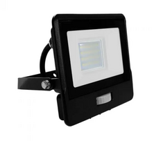 20W LED prožektorius V-TAC, juodu korpusu, 6500K, su judesio davikliu