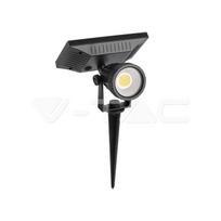 2W LED įsmeigiamas lauko šviestuvas, juodas, 6400K, IP65, su saulės baterija