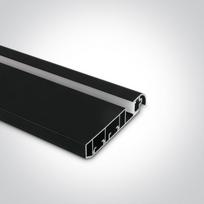 Paviršinis profilis, juodas, 2m, komplektuojamas su dangteliu ir užbaigimais, 8mm LED juostai
