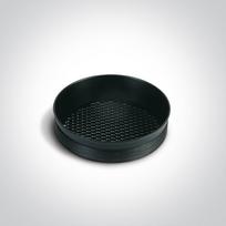Juodas žiedas su filtru nuo akinimo, skirtas šviestuvui į bėgelį