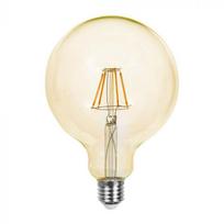 6W LED filamentinė lemputė, G125, E27, gintaro sp. stiklu, 2200K