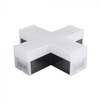 12W LED X formos linijinio šviestuvo sujungimas, juodas, 4000K
