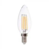 6W LED filamentinė lemputė, E14, žvakės formos, skaidri, 3000K
