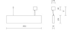 64W LED pakabinamas linijinis šviestuvas PROFILITE 35, baltas, 4000K