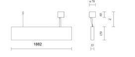52W LED pakabinamas linijinis šviestuvas PROFILITE 35, baltas, 4000K