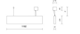 34W LED pakabinamas linijinis šviestuvas PROFILITE 35, baltas, 4000K