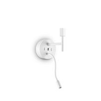 Sieninis paviršinis šviestuvas SET UP, baltas, E27/3W 3000K LED, su USB jungtimi