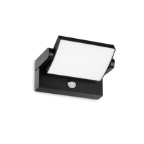 21W LED sieninis fasado šviestuvas SWIPE, juodas, 3000K, su judesio davikliu, IP54
