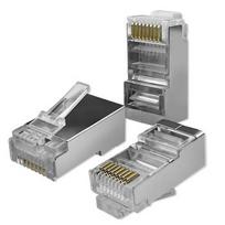 Qoltec 54554 RJ45 modulinė jungtis | CAT5e | FTP |Auksuoti kontaktai | 100 vienetų