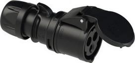 CEE Industrial socket 3x16A (2P+PE) 6h IP44 Midnight black 213-6x | 9003399172274