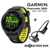 GARMIN Forerunner 265S Black, Yellow + Shokz Open Run Black sportinis laikrodis 010-02810-13 / S805-ST-BK