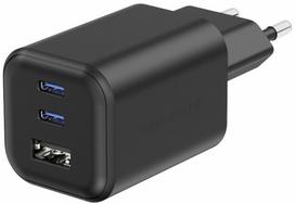 Swissten GaN Travel Charger, 2x USB-C / PD, USB-A / 18W QC / 65W