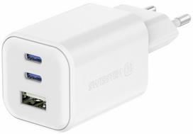 Swissten GaN Travel Charger, 2x USB-C / PD, USB-A / 18W QC / 65W