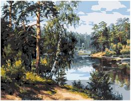 Piešimo rinkinys Prie miško ežero 40x50