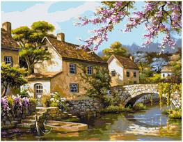 Piešimo rinkinys Sodyba prie upės 40x50