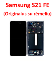 Samsung S21 FE 5G ekranas Originalus (Restauruotas) : Spalvos - Juoda