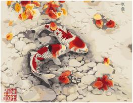 Piešimo rinkinys pagal skaičius Japoniškas tvenkinys 40x50