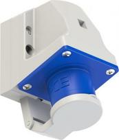CEE-wall mounted plug 3x16A (2P+PE) 6h IP44 with lid, blue 513-6d | 9003399959974