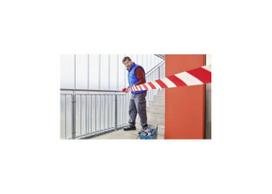 Įspėjamoji barjerinė juosta, be klijų, tesa® 58137 80mm x 100m