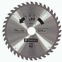 Pjovimo diskas medienai Tivoly XT50514004447; 210 mm; Z40; 15°