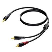 Procab 3.5mm Jack Male Stereo - 2x RCA/Cinch Male 5m