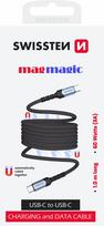 Swissten Magnetic USB-C Data Cable, Self-Winding, 60W, 1m