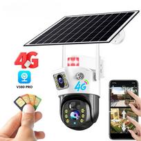 Lauko vaizdo stebėjimo kamera Saulės 4G SIM 6MP dvigubas objektyvas V380 360 PTZ 12000mAh baterija belaidis naktinio matymo IP CCTV monitorius WiFi Version Camera