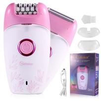 Hatteker Elektrinis skustuvas moterims Lady Epilator Skustuvų rinkinys Plaukų šalinimo priemonė rankoms kojų pažastų kirpimo mašinėlė, neskausminga, atspari vandeniui