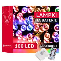 Įvairiaspalvė eglutės girlianda su nuotolinio valdymo pulteliu, maitinama baterijomis – Springos CL4036, 100 LED