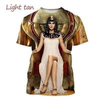 Vasaros tendencijos 3D spausdinti marškinėliai Asmenybė Egipto faraono piramidė Egipto karalienės mados unisex laisvalaikio Harajuku palaidinės XXS