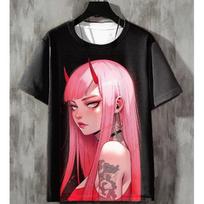 Anime Men's T-shirt Sexy Beauty 3D Printed T-shirts Harajuku Tees Short Sleeved Tee Casual Loose Oversized Men Y2k Clothing Tops S