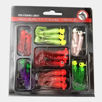 Žvejybos masalų rinkinys Jig Lead Head Kabliukai Minkštas Worm Grub Vienuodeginis masalas 17vnt.