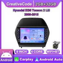 2Din skirtas Hyundai IX35 Tucson 2 LM 2009-2015 Su mygtuko rankenėle Android automobilinis stereo radijo multimedijos vaizdo grotuvas Navigacija GPS Carplay 2+32GB 2+32GB