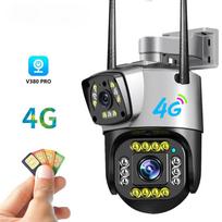 Lauko 6MP WiFi IP kamera 4G GSM dvigubas objektyvas V380 PRO PTZ stebėjimas CCTV spalvotas naktinis matymas debesies saugumo apsauga WiFi Version Camera