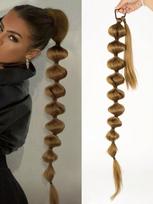 Sintetiniai plaukų priauginimai burbuliukai surišti į uodegą Afro burbuliukai ilga uodega, 30 colių apvynioti Žibinto ponio uodegą moterims, naudojami kasdien 30inch
