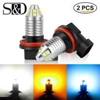 2vnt H8 H11 LED automobilio rūko žibintų lemputės 9005 HB3 9006 HB4 led lempa, skirta dienai vairuojant Super Bright 2600LM 6000K balta mėlyna geltona 12V 9005 HB3 balta