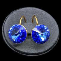 Auskarai moterims DiamondSky „Clarice II (Sapphire)“ su Swarovski kristalais