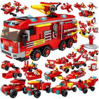 ToylinX gaisrinės modelis statybinių blokelių sunkvežimių malūnsparnis ugniagesių plytos miesto mokomieji žaislai berniukui dovana vaikams