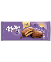 Pyragaičiai MILKA biskvitiniai su kakaviniu įdaru ir šokolado gabaliukais, 150g