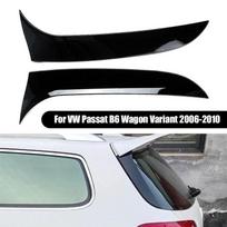 1 pora blizgaus juodo galinio lango šoninio spoilerio, skirto Volkswagen VW Passat B6 universalo variantui 2006-2010 m.