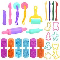 Žaislų tešlos modelio įrankiai Kūrybiški 3D plastilino „Playdough“ rinkinys, molio pjaustyklės, liejimo formos, prabangus rinkinys, mokymosi, švietimo, vaikų žaislai