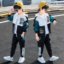 Rudeninis vaikų sportinis kostiumas su gobtuvu Drabužiai berniukams Sportinis kostiumas paaugliams vaikams Medvilninis laisvalaikio gobtuvas su užtrauktuku + dryžuotos kelnės 5 8 10 12 m. 170 balta