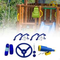 Žaidimų aikštelės įrangos rinkinys vaikams su vairo rankenomis Swingset teleskopas žalia