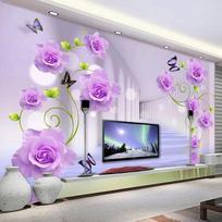 Nuotraukų tapetai sienoms 3D stereoskopinės purpurinės rožių gėlės Svetainės sofa televizoriaus fonas Sienų tapetai Namų dekoras Modernus 200 cm(W) x 140 cm(H)
