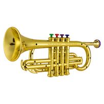 Trimitas vaikams muzikinis mokomasis žaislas pučiamieji instrumentai ABS metalinis auksinis trimitas su 4 spalvotais klavišais vaikams vaikams CHINA