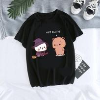 Kartoniniai grafiniai marškinėliai Mieli Bubu Dudu marškinėliai Y2k 90s Manga marškinėliai Moterys Vyrai Juokingi Marškinėliai Gotikiniai Harajuku Tees Viršūnės S juoda