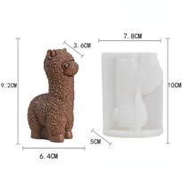 3D Alpakos silikoninės žvakės formos „pasidaryk pats“ mielas gyvūnų kvapas žvakių muilas amatų dovanos dervos gipso formų gamybai namų dekoro reikmenys 1pcs